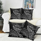 Aotearoa Personalized Lawn Bowls Maori Pillow Cover New Zealand Black Tribal Silver Fern - Aussie Hoodie