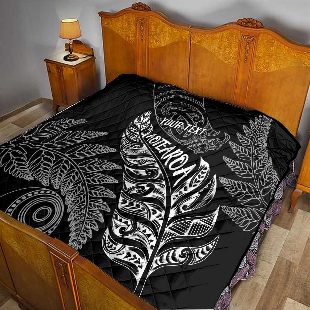 Aotearoa Personalized Lawn Bowls Maori Quilt New Zealand Black Tribal Silver Fern - Aussie Hoodie