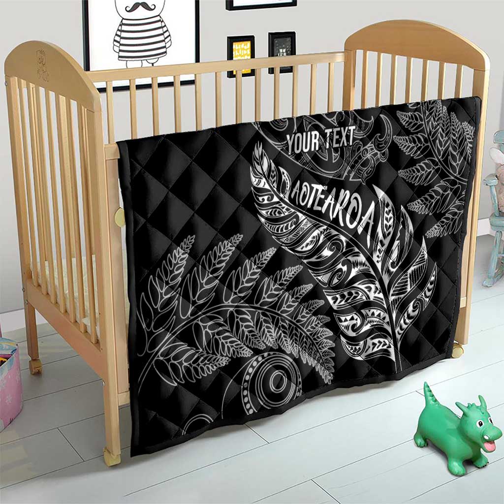 Aotearoa Personalized Lawn Bowls Maori Quilt New Zealand Black Tribal Silver Fern - Aussie Hoodie