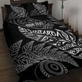 Aotearoa Personalized Lawn Bowls Maori Quilt Bed Set New Zealand Black Tribal Silver Fern - Aussie Hoodie