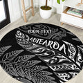 Aotearoa Personalized Lawn Bowls Maori Round Carpet New Zealand Black Tribal Silver Fern - Aussie Hoodie