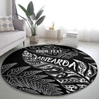 Aotearoa Personalized Lawn Bowls Maori Round Carpet New Zealand Black Tribal Silver Fern - Aussie Hoodie