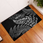 Aotearoa Personalized Lawn Bowls Maori Rubber Doormat New Zealand Black Tribal Silver Fern - Aussie Hoodie