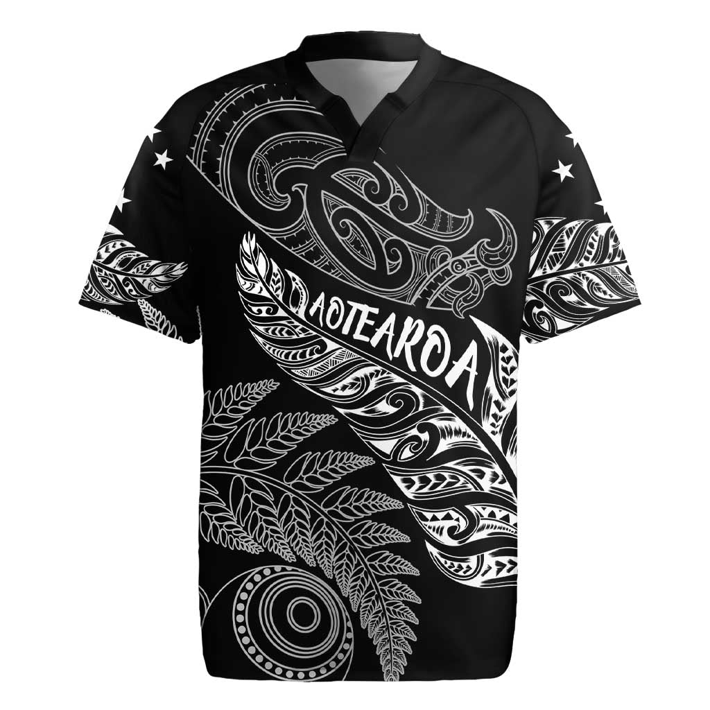 Aotearoa Personalized Lawn Bowls Maori Rugby Jersey New Zealand Black Tribal Silver Fern - Aussie Hoodie