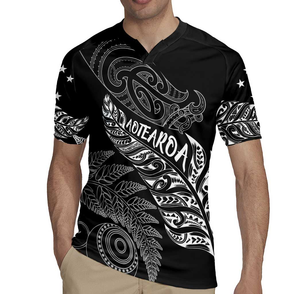 Aotearoa Personalized Lawn Bowls Maori Rugby Jersey New Zealand Black Tribal Silver Fern - Aussie Hoodie