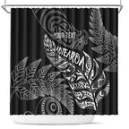 Aotearoa Personalized Lawn Bowls Maori Shower Curtain New Zealand Black Tribal Silver Fern - Aussie Hoodie