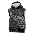 Aotearoa Personalized Lawn Bowls Maori Sleeveless Zip Hoodie New Zealand Black Tribal Silver Fern LT7