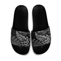 Aotearoa Personalized Lawn Bowls Maori Slide Sandals New Zealand Black Tribal Silver Fern - Aussie Hoodie