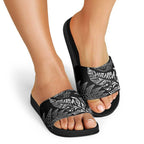 Aotearoa Personalized Lawn Bowls Maori Slide Sandals New Zealand Black Tribal Silver Fern - Aussie Hoodie