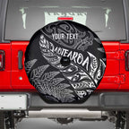 Aotearoa Personalized Lawn Bowls Maori Spare Tire Cover New Zealand Black Tribal Silver Fern - Aussie Hoodie