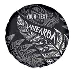 Aotearoa Personalized Lawn Bowls Maori Spare Tire Cover New Zealand Black Tribal Silver Fern - Aussie Hoodie