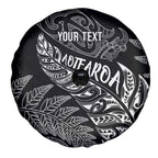 Aotearoa Personalized Lawn Bowls Maori Spare Tire Cover New Zealand Black Tribal Silver Fern - Aussie Hoodie