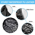 Aotearoa Personalized Lawn Bowls Maori Spare Tire Cover New Zealand Black Tribal Silver Fern - Aussie Hoodie