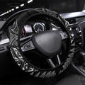 Aotearoa Lawn Bowls Maori Steering Wheel Cover New Zealand Black Tribal Silver Fern - Aussie Hoodie