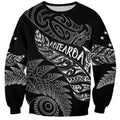Aotearoa Personalized Lawn Bowls Maori Sweatshirt New Zealand Black Tribal Silver Fern - Aussie Hoodie