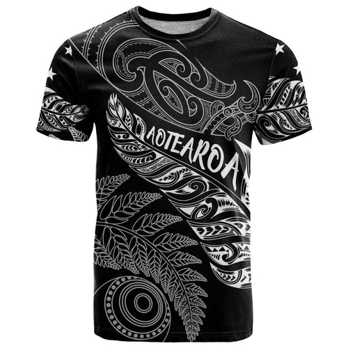 Aotearoa Personalized Lawn Bowls Maori T Shirt New Zealand Black Tribal Silver Fern - Aussie Hoodie