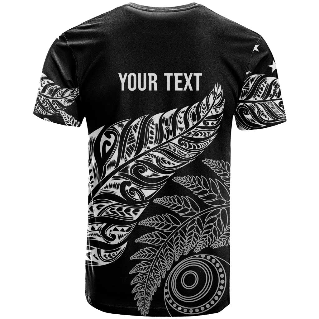 Aotearoa Personalized Lawn Bowls Maori T Shirt New Zealand Black Tribal Silver Fern - Aussie Hoodie