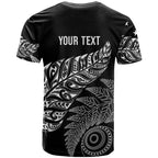 Aotearoa Personalized Lawn Bowls Maori T Shirt New Zealand Black Tribal Silver Fern - Aussie Hoodie