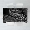 Aotearoa Personalized Lawn Bowls Maori Tablecloth New Zealand Black Tribal Silver Fern - Aussie Hoodie