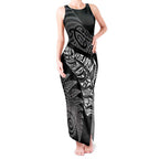 Aotearoa Personalized Lawn Bowls Maori Tank Maxi Dress New Zealand Black Tribal Silver Fern - Aussie Hoodie