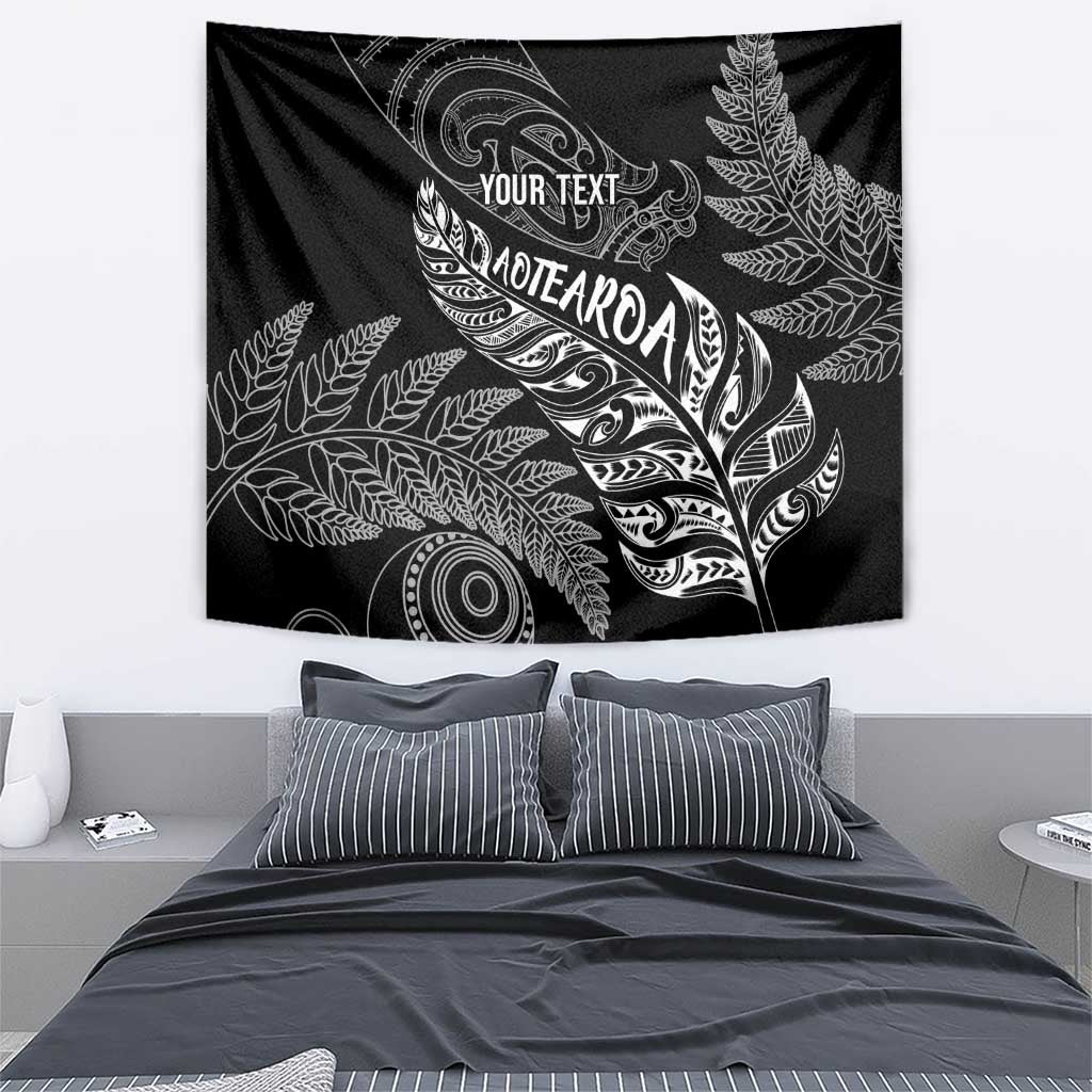 Aotearoa Personalized Lawn Bowls Maori Tapestry New Zealand Black Tribal Silver Fern - Aussie Hoodie