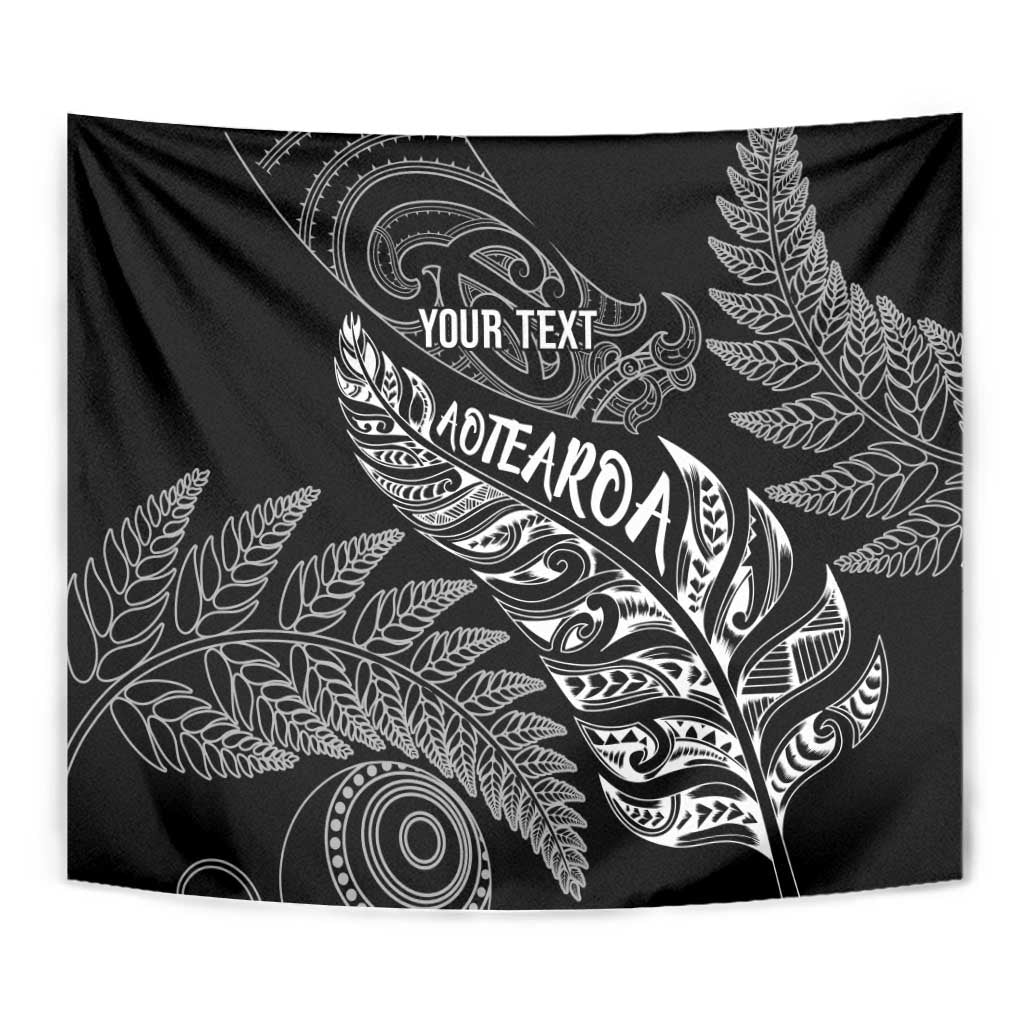 Aotearoa Personalized Lawn Bowls Maori Tapestry New Zealand Black Tribal Silver Fern - Aussie Hoodie