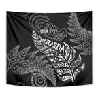 Aotearoa Personalized Lawn Bowls Maori Tapestry New Zealand Black Tribal Silver Fern - Aussie Hoodie