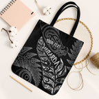 Aotearoa Personalized Lawn Bowls Maori Tote Bag New Zealand Black Tribal Silver Fern - Aussie Hoodie
