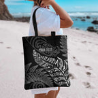 Aotearoa Personalized Lawn Bowls Maori Tote Bag New Zealand Black Tribal Silver Fern - Aussie Hoodie