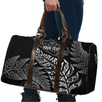 Aotearoa Personalized Lawn Bowls Maori Travel Bag New Zealand Black Tribal Silver Fern - Aussie Hoodie
