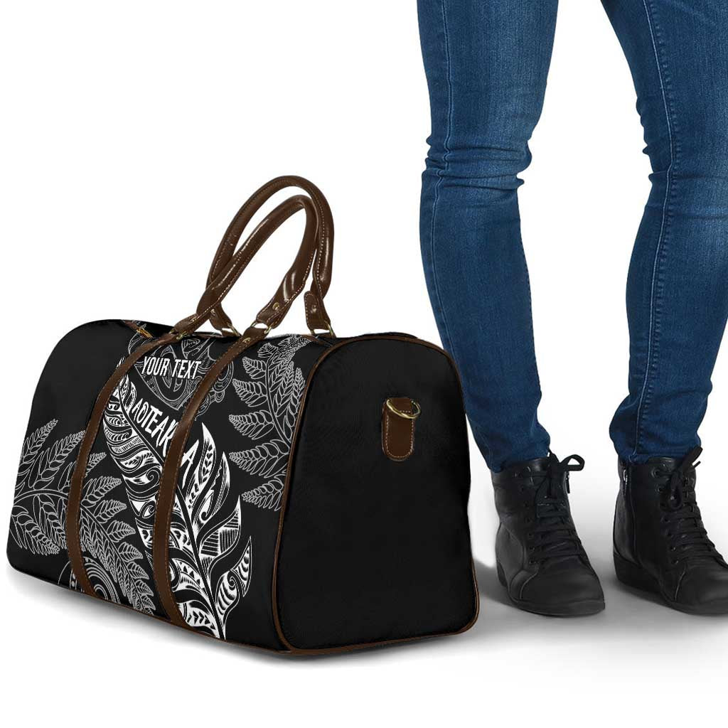 Aotearoa Personalized Lawn Bowls Maori Travel Bag New Zealand Black Tribal Silver Fern - Aussie Hoodie