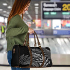 Aotearoa Personalized Lawn Bowls Maori Travel Bag New Zealand Black Tribal Silver Fern - Aussie Hoodie