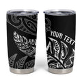 Aotearoa Personalized Lawn Bowls Maori Tumbler Cup New Zealand Black Tribal Silver Fern - Aussie Hoodie