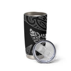 Aotearoa Personalized Lawn Bowls Maori Tumbler Cup New Zealand Black Tribal Silver Fern - Aussie Hoodie