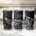 Aotearoa Personalized Lawn Bowls Maori Tumbler Cup New Zealand Black Tribal Silver Fern - Aussie Hoodie