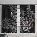 Aotearoa Personalized Lawn Bowls Maori Window Curtain New Zealand Black Tribal Silver Fern - Aussie Hoodie