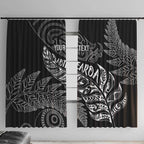 Aotearoa Personalized Lawn Bowls Maori Window Curtain New Zealand Black Tribal Silver Fern - Aussie Hoodie