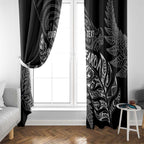 Aotearoa Personalized Lawn Bowls Maori Window Curtain New Zealand Black Tribal Silver Fern - Aussie Hoodie