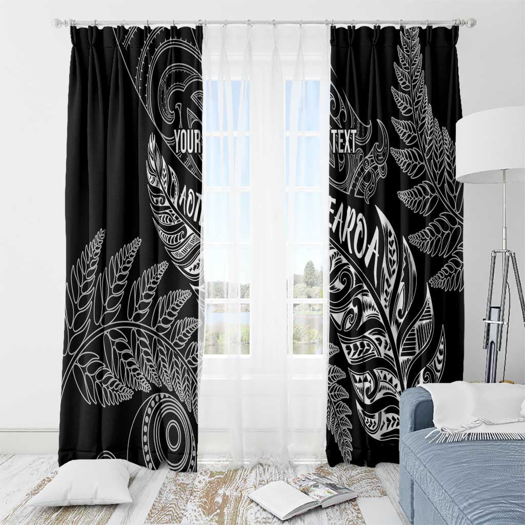 Aotearoa Personalized Lawn Bowls Maori Window Curtain New Zealand Black Tribal Silver Fern - Aussie Hoodie