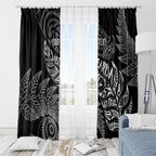 Aotearoa Personalized Lawn Bowls Maori Window Curtain New Zealand Black Tribal Silver Fern - Aussie Hoodie