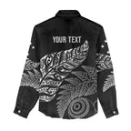 Aotearoa Personalized Lawn Bowls Maori Women Casual Shirt New Zealand Black Tribal Silver Fern - Aussie Hoodie