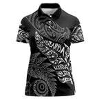 Aotearoa Personalized Lawn Bowls Maori Women Polo Shirt New Zealand Black Tribal Silver Fern - Aussie Hoodie