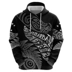 Aotearoa Personalized Lawn Bowls Maori Zip Hoodie New Zealand Black Tribal Silver Fern - Aussie Hoodie