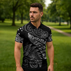 Aotearoa Personalized Lawn Bowls Maori Zipper Polo Shirt New Zealand Black Tribal Silver Fern - Aussie Hoodie