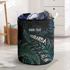 Aotearoa Personalized Lawn Bowls Maori Laundry Basket New Zealand Paua Shell Tribal Silver Fern - Aussie Hoodie