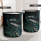 Aotearoa Personalized Lawn Bowls Maori Laundry Basket New Zealand Paua Shell Tribal Silver Fern - Aussie Hoodie