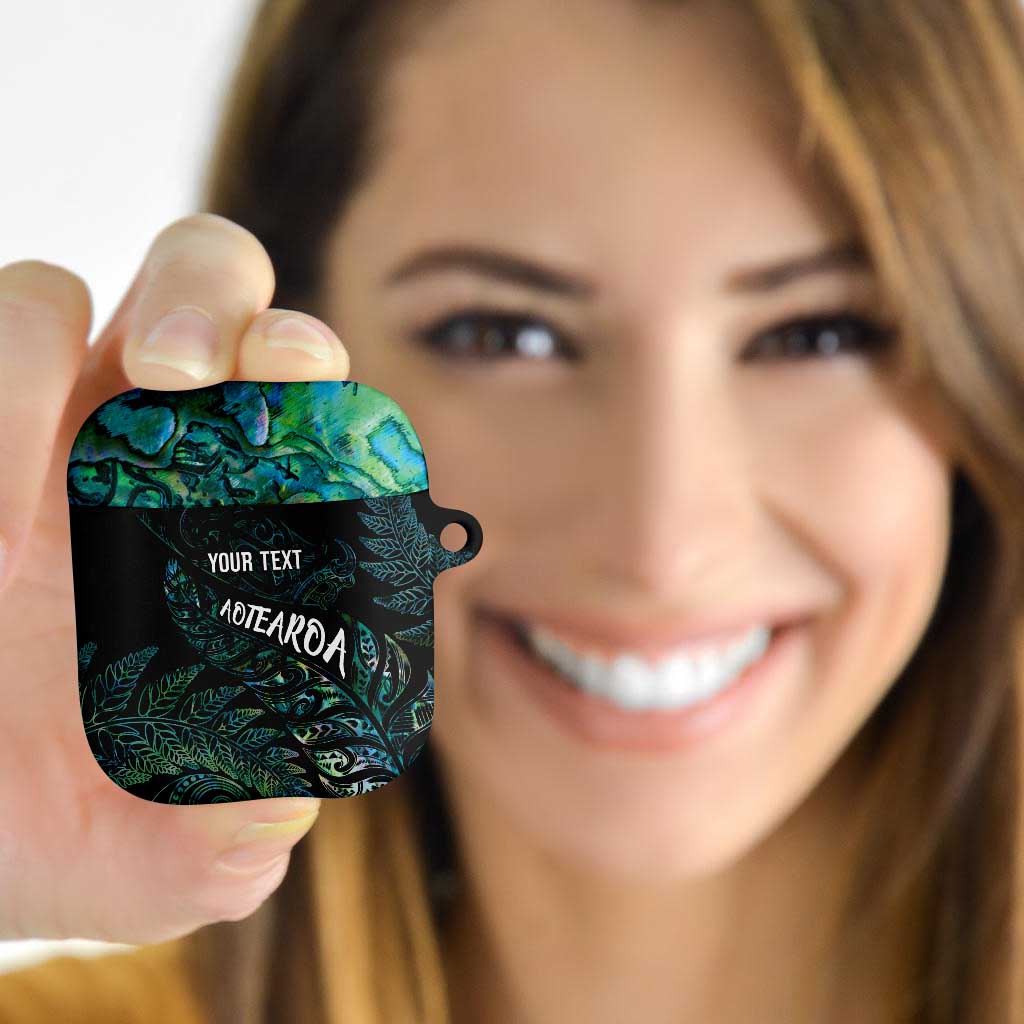 Aotearoa Personalized Lawn Bowls Maori AirPods Case New Zealand Paua Shell Tribal Silver Fern - Aussie Hoodie