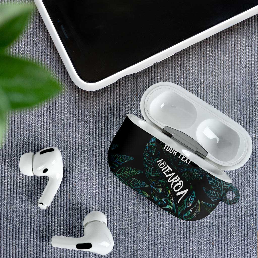 Aotearoa Personalized Lawn Bowls Maori AirPods Case New Zealand Paua Shell Tribal Silver Fern - Aussie Hoodie
