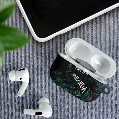 Aotearoa Personalized Lawn Bowls Maori AirPods Case New Zealand Paua Shell Tribal Silver Fern - Aussie Hoodie