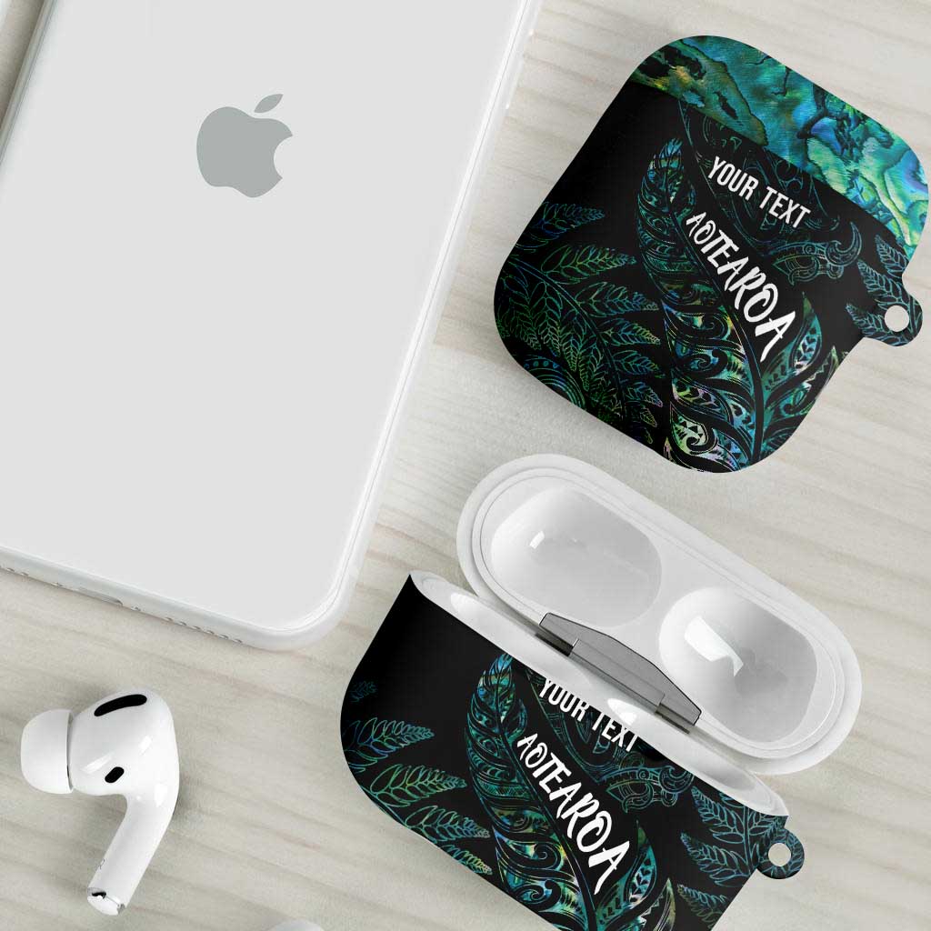 Aotearoa Personalized Lawn Bowls Maori AirPods Case New Zealand Paua Shell Tribal Silver Fern - Aussie Hoodie